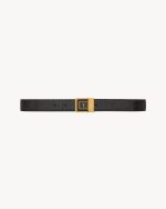 la 66 buckle belt in crocodile-embossed leather